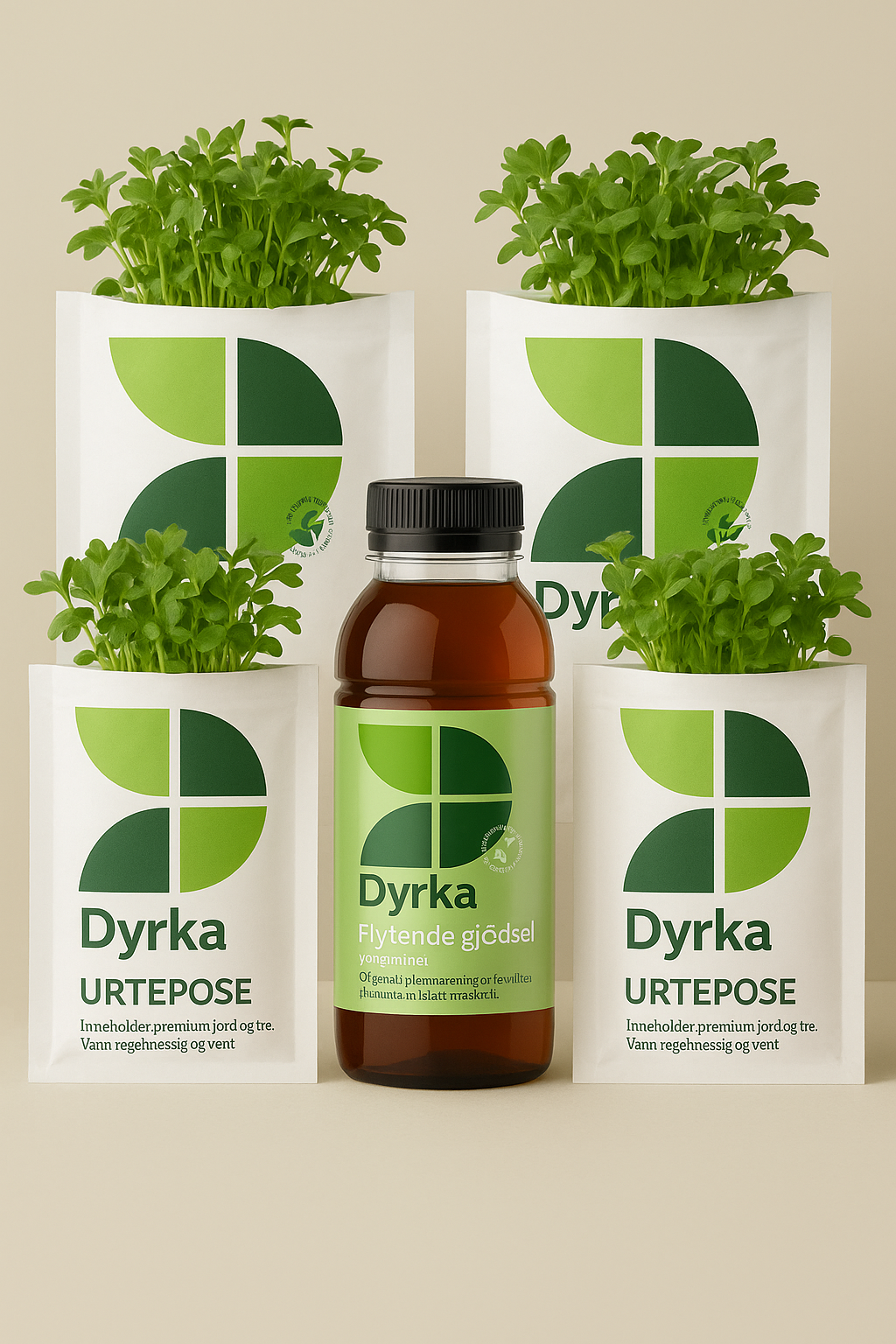 4 urteposer + 200ml flytende gjødsel